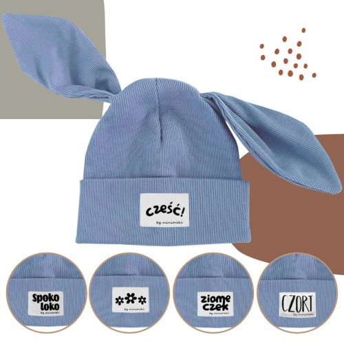Beanie z uszami BiBi Minimiki vintage blue