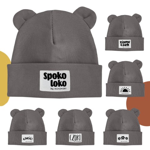 Stone czapka prążkowana beanie z uszkami - Czort, Ziomeczek i inne metki