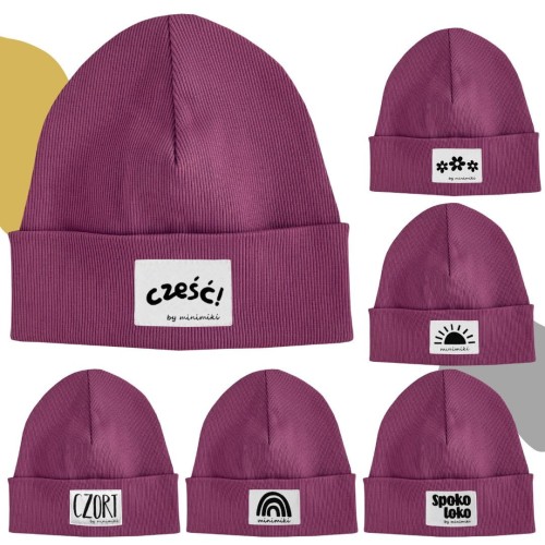 Wrzos czapka prążkowana beanie - Czort, Ziomeczek i inne metki