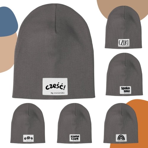 Podwójna czapka prążkowana Minimiki stone