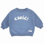  Ocieplana bluza dziecięca oversize Cześć vintage blue