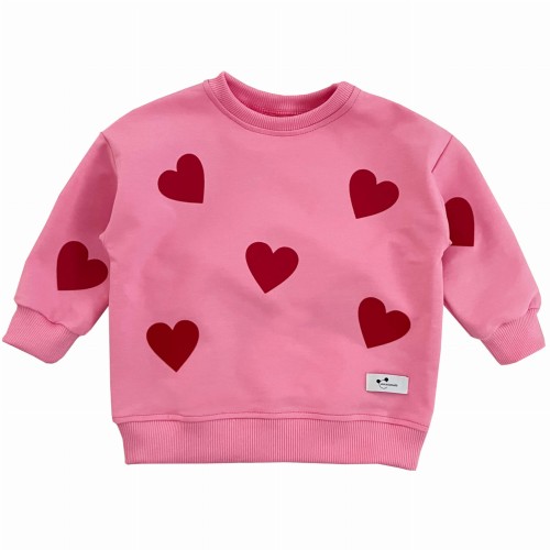 Bluza candy pink w serca Minimiki