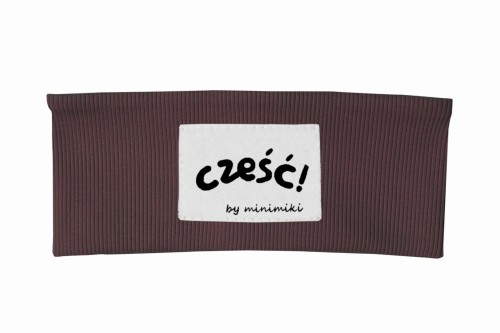 Opaska dziecięca prążkowana Minimiki czekolada Cześć