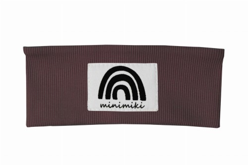 Opaska dziecięca prążkowana Minimiki czekolada tęcza