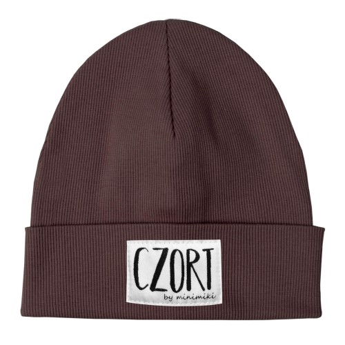 Czapka dziecięca prążkowana beanie Minimiki czekolada Czort