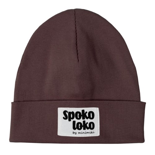 Czapka dziecięca prążkowana beanie Minimiki czekolada Spoko Loko