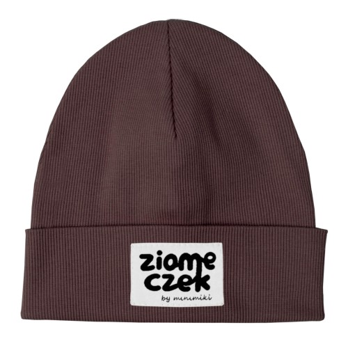 Czapka dziecięca prążkowana beanie Minimiki czekolada Ziomeczek