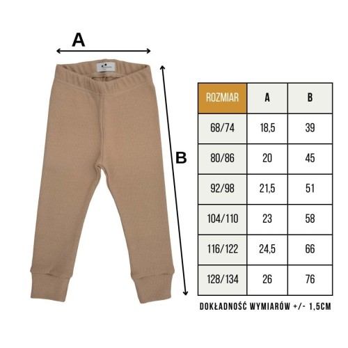 Tabela wymiarów legginsy Minimiki