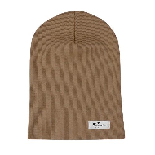 Cienka czapka dziecięca Minimiki nugat Logo