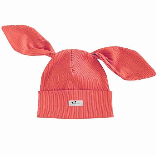 Summer Coral czapka z uszkami BiBi Minimiki logo