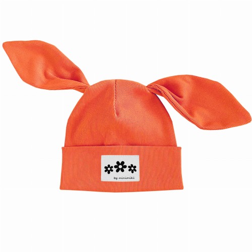 Electric Orange czapka z uszkami BiBi Minimiki kwiatki