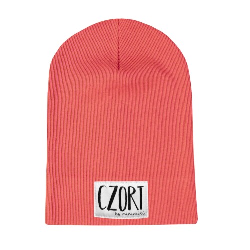 Cienka czapka dziecięca Minimiki summer coral czort