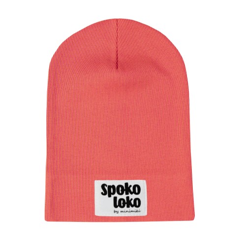 Cienka czapka dziecięca Minimiki summer coral spoko loko