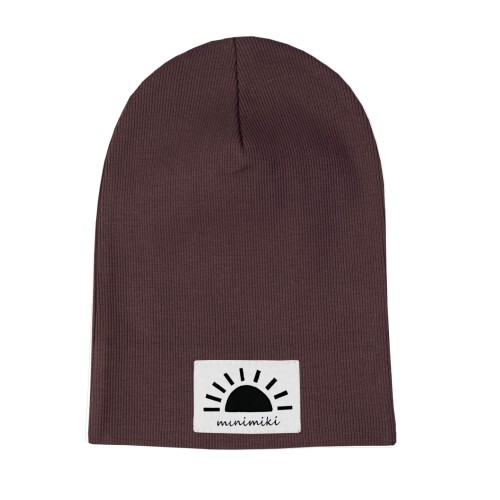 Cienka czapka dziecięca Minimiki czekolada Słońce