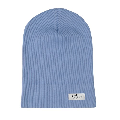 Cienka czapka dziecięca Minimiki vintage blue logo