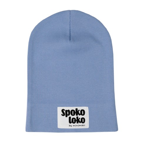 Cienka czapka dziecięca Minimiki vintage blue spoko loko