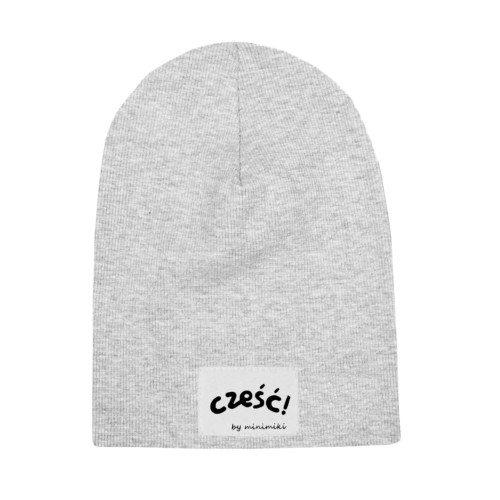 Cienka czapka dziecięca Minimiki szary melanż cześć