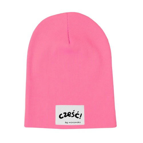 Cienka czapka dziecięca Minimiki candy pink cześć