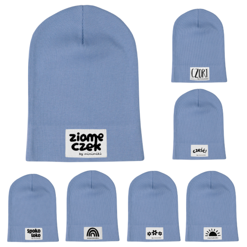 Vintage blue cienka czapka prążkowana - Czort, Ziomeczek i inne metki