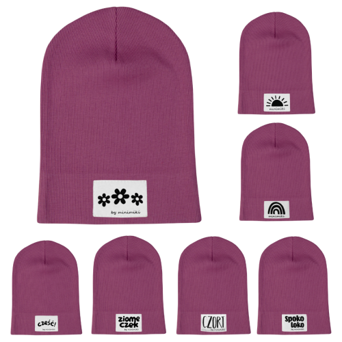 Wrzos cienka czapka prążkowana - Czort, Ziomeczek i inne metki 