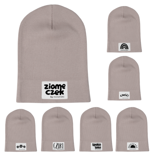 Piaskowy beż cienka czapka prążkowana - Czort, Ziomeczek i inne metki