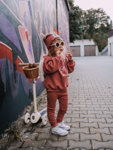 Legginsy prążkowane strawberry cream