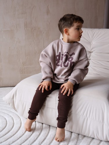 Legginsy prążkowane Minimiki czekoladowe