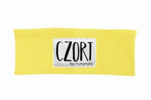 Opaska dziecięca prążek Minimiki banan Czort