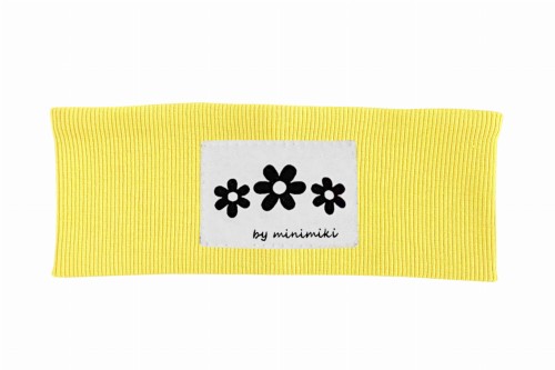 Opaska dziecięca prążek Minimiki banan kwiatki