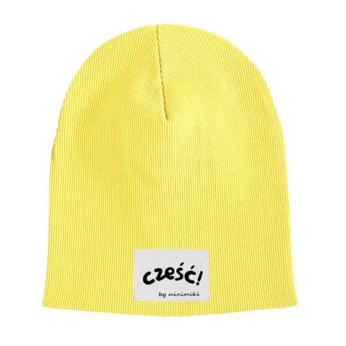 Czapka prążkowana podwójna dziecięca Minimiki banan Cześć