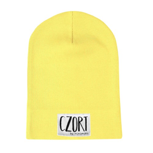 Cienka czapka prążkowana dziecięca Minimiki banan Czort