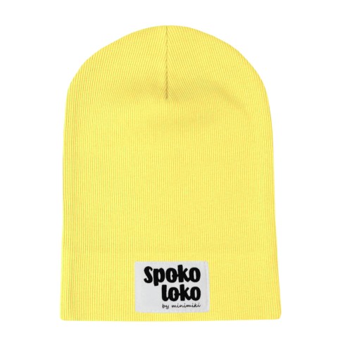 Cienka czapka prążkowana dziecięca Minimiki banan Spoko Loko