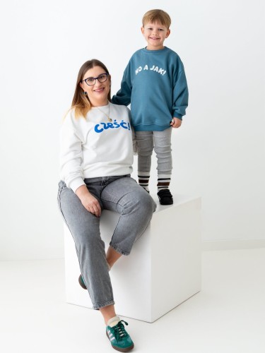 Bluza damska oversize Cześć niebieski