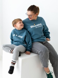 Bluza damska oversize Mama wie wszystko arctic blue