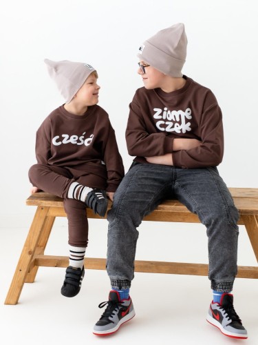 Bluza dziecięca oversize Minimiki czekolada