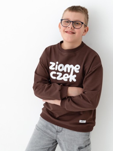 Bluza dziecięca oversize Minimiki Ziomeczek czekolada