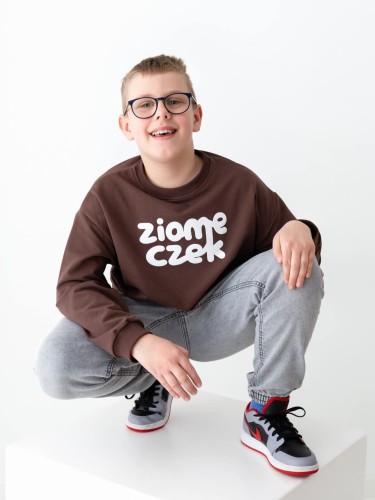 Bluza dziecięca Minimiki Ziomeczek czekolada