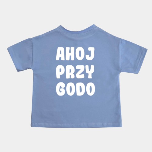 Koszulka dziecięca Minimiki Vintage Blue Ahoj Przygodo