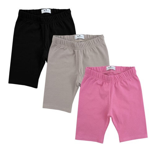 Kolarki dziecięce cienkie jersey trzypak z candy pink