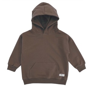 Bluza dziecięca oversize z kapturem mocca