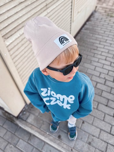 Jasny beż czapka prążkowana beanie - Czort, Ziomeczek i inne metki