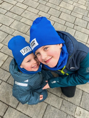 chabrowa czapka prążkowana podwójna Minimiki