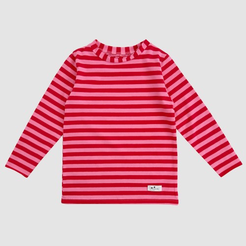 Longsleeve w paski dziecięcy Minimiki pink red