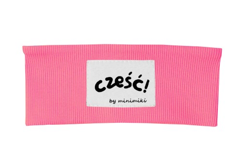 Candy pink opaska dziecieca prążkowana Minimiki Cześć