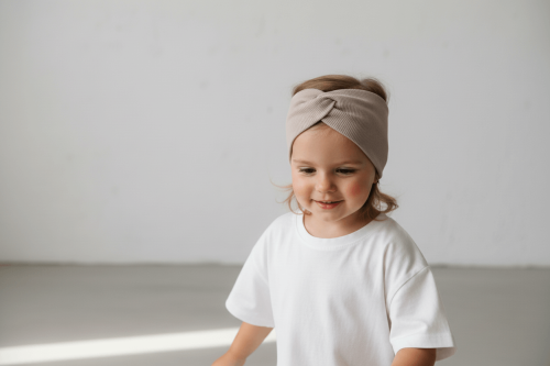 Piaskowy beż opaska przeplatana