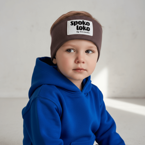 Czekoladowa opaska prążkowana chłopięca Minimiki