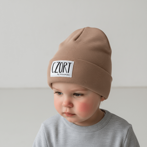 Czapka beanie dziecięca Minimiki cappuccino