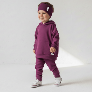 Bluza dziecięca oversize z kapturem magenta