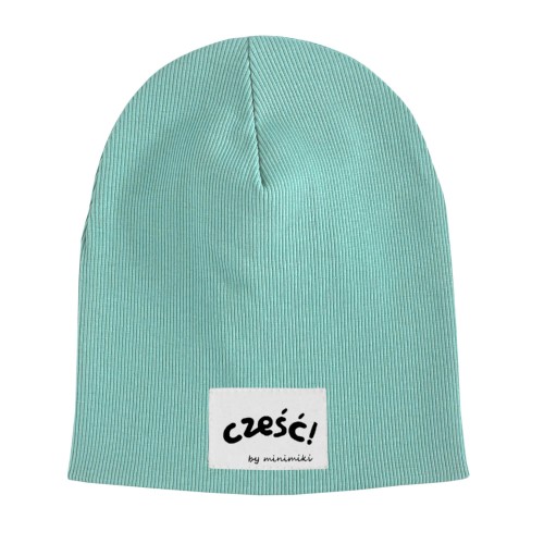 Podwójna czapka na jesien i wiosnę Minimiki aqua Cześć