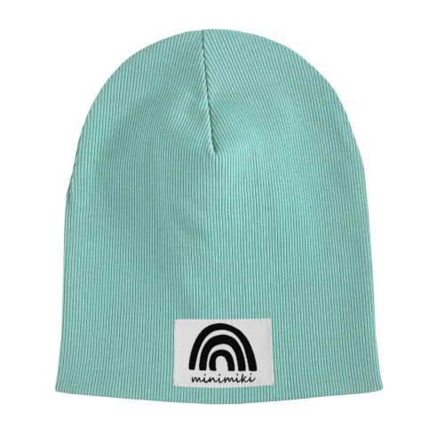 Podwójna czapka na jesien i wiosnę Minimiki aqua z metką Tęczaa